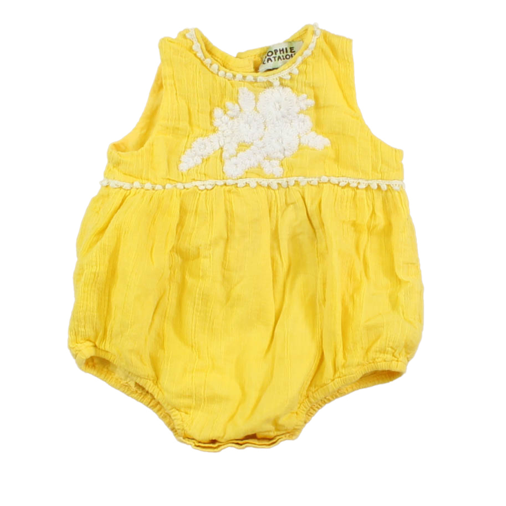 Sophie Catalou Girls Yellow | White Romper size: 9-12 Months